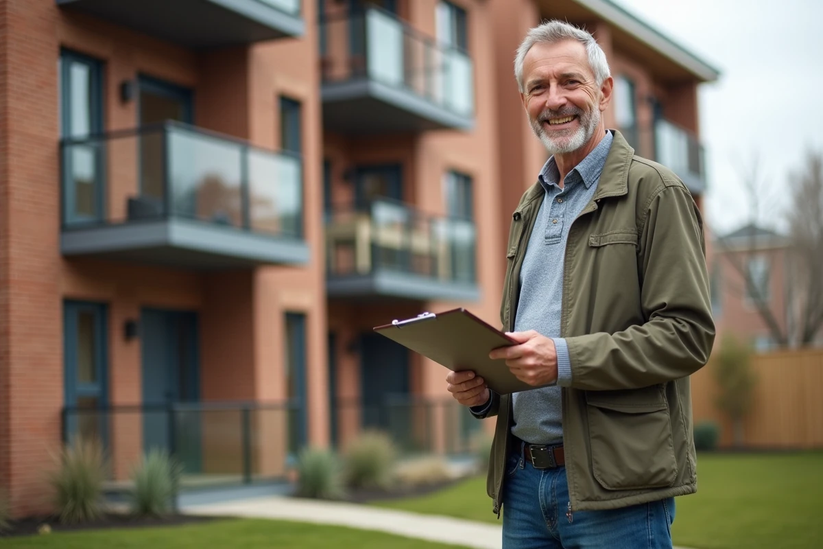 Homme inspectant une nouvelle construction résidentielle